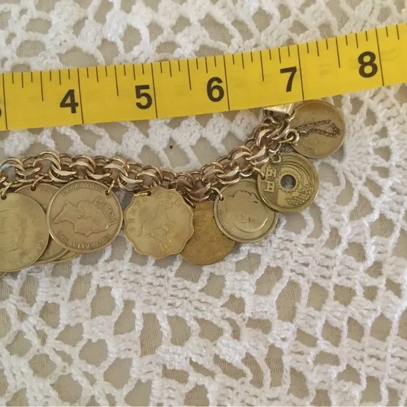 🌹Host Pick- Gold 15 Coin Heavy Charm Bracelet/ ELCO 1/20,12 K Gold Filled - Picture 13 of 16